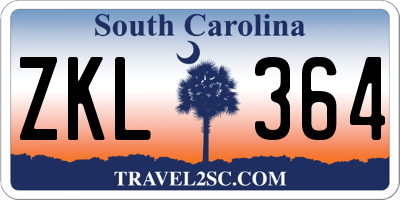 SC license plate ZKL364