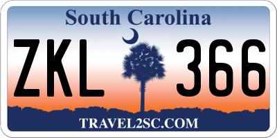 SC license plate ZKL366