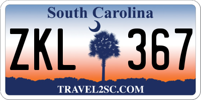 SC license plate ZKL367