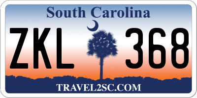 SC license plate ZKL368