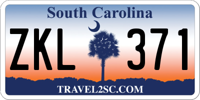 SC license plate ZKL371