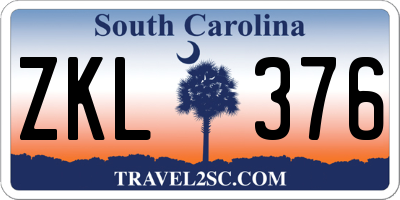 SC license plate ZKL376