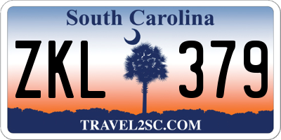 SC license plate ZKL379