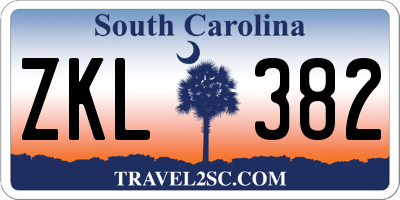 SC license plate ZKL382
