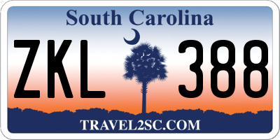 SC license plate ZKL388