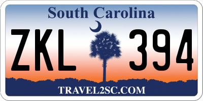 SC license plate ZKL394