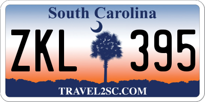 SC license plate ZKL395