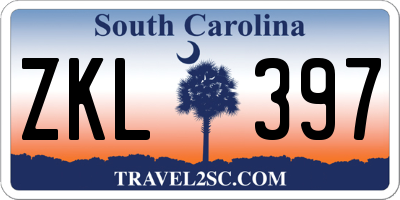 SC license plate ZKL397