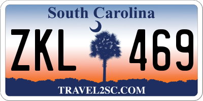 SC license plate ZKL469