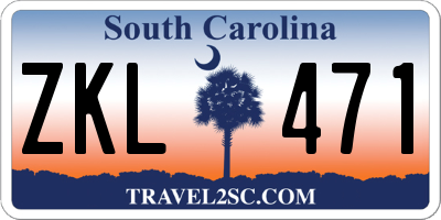 SC license plate ZKL471