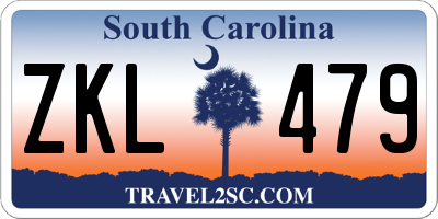 SC license plate ZKL479