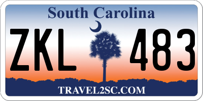 SC license plate ZKL483