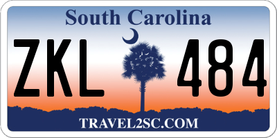 SC license plate ZKL484