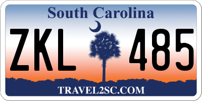 SC license plate ZKL485