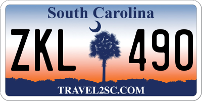 SC license plate ZKL490