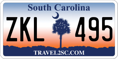 SC license plate ZKL495