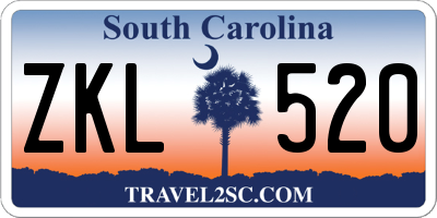 SC license plate ZKL520