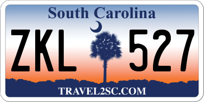 SC license plate ZKL527