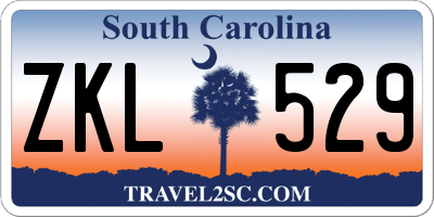 SC license plate ZKL529