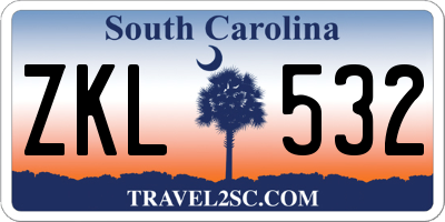 SC license plate ZKL532