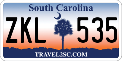 SC license plate ZKL535