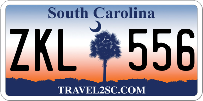 SC license plate ZKL556