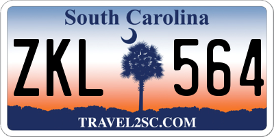 SC license plate ZKL564