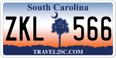 SC license plate ZKL566