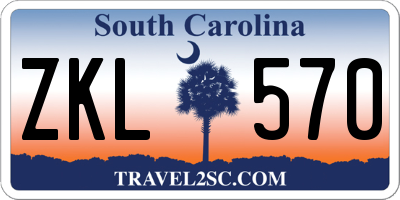 SC license plate ZKL570