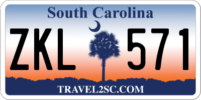 SC license plate ZKL571