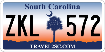 SC license plate ZKL572