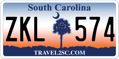 SC license plate ZKL574