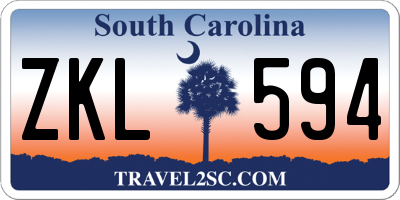 SC license plate ZKL594