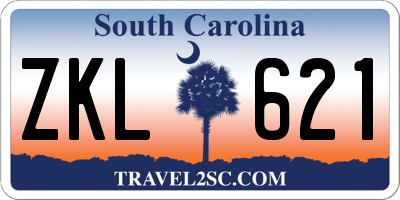 SC license plate ZKL621