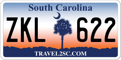 SC license plate ZKL622