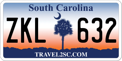 SC license plate ZKL632