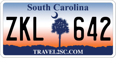 SC license plate ZKL642