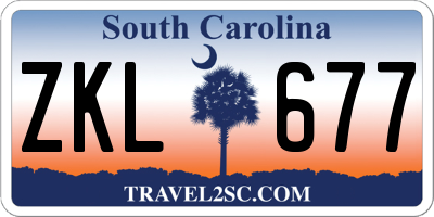 SC license plate ZKL677