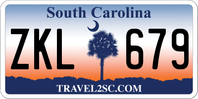 SC license plate ZKL679