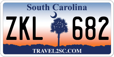 SC license plate ZKL682