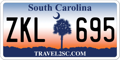 SC license plate ZKL695