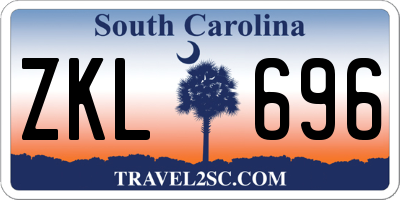 SC license plate ZKL696