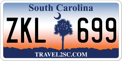 SC license plate ZKL699