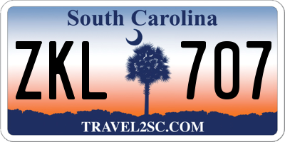 SC license plate ZKL707