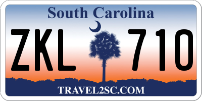 SC license plate ZKL710