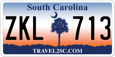 SC license plate ZKL713