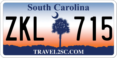 SC license plate ZKL715