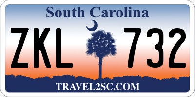 SC license plate ZKL732
