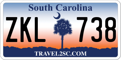 SC license plate ZKL738