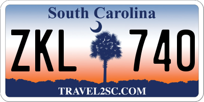 SC license plate ZKL740